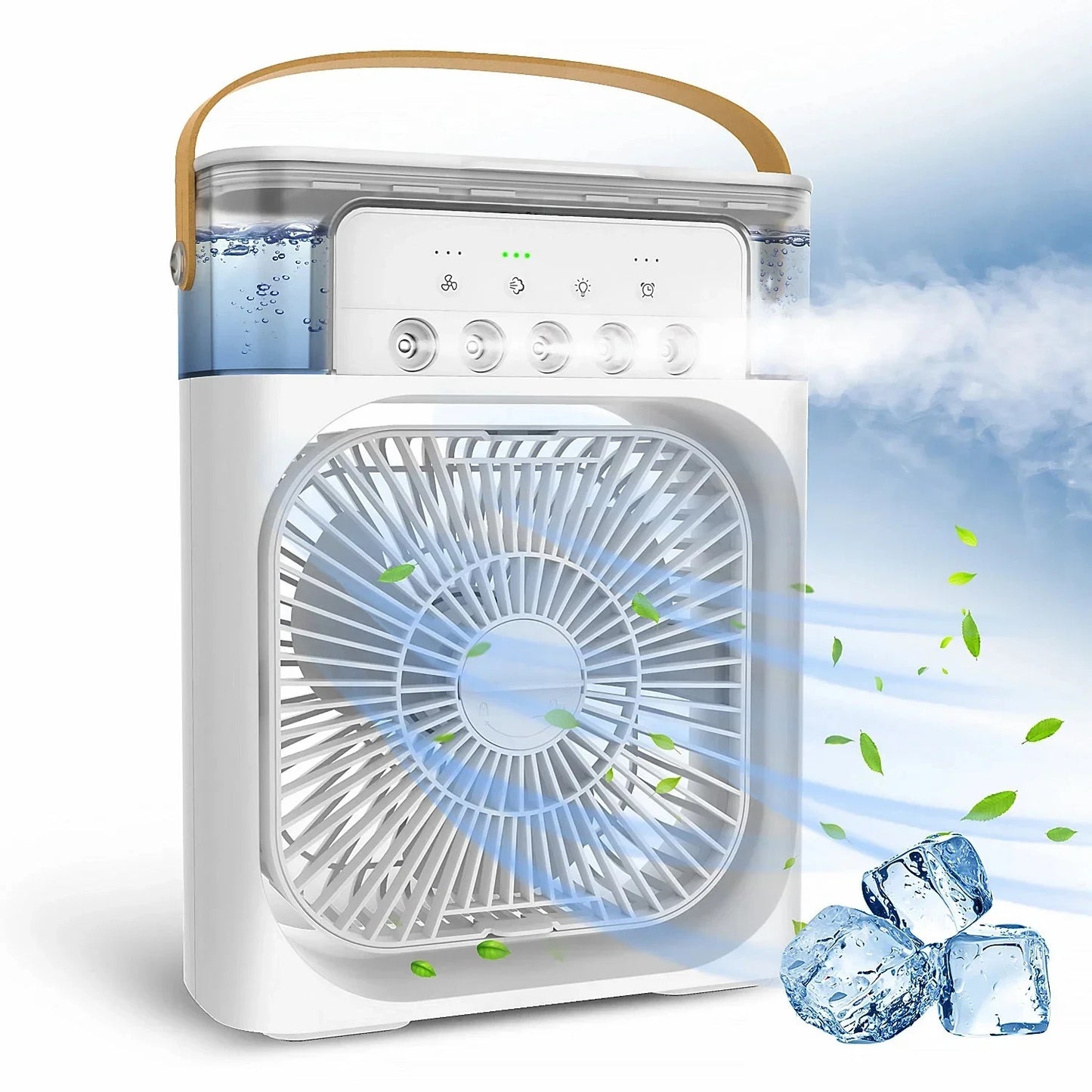 3-in-1 Portable Mini Air Cooler & Humidifier with LED Night Light