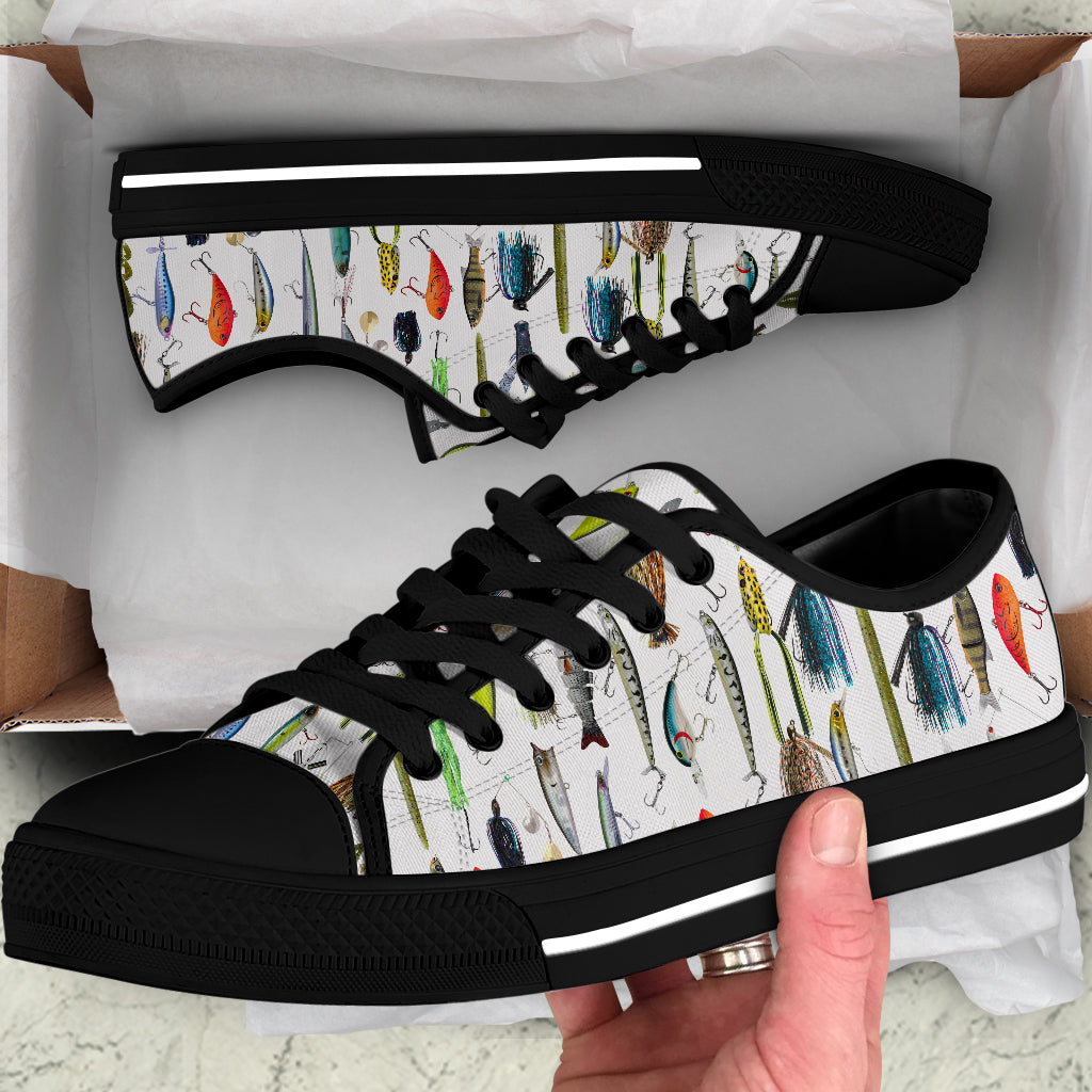 Fishing Lures Low Top Sneakers – Bass Angler Edition