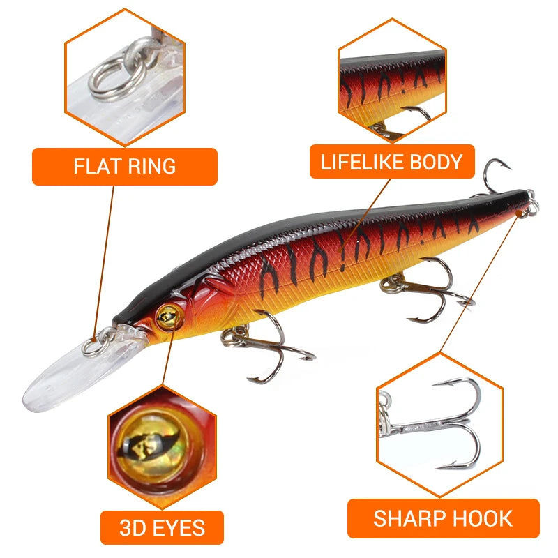 Floating Minnow Crankbait 13.5cm 15.8g – Hard Bait for Bass & Pike