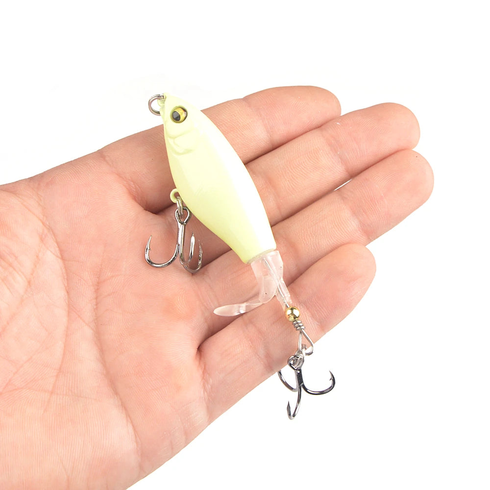 Whopper Plopper Topwater Popper Lure 7.5cm 6.5g – Rotating Tail Hard Bait