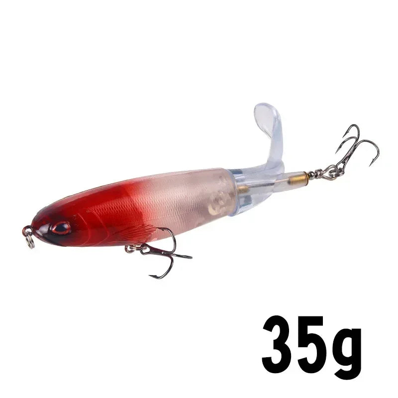 Topwater Popper Fishing Lure with Rotating Tail – 10cm/14cm Artificial Bait