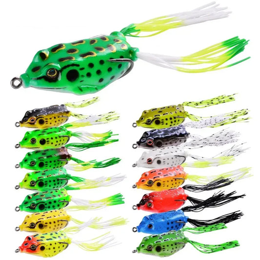 Frog Shape Soft Lure with Hooks – 6g/8g/13g/15g Topwater Bait 3D Eyes