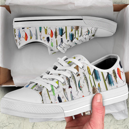 Fishing Lures Low Top Sneakers – Bass Angler Edition