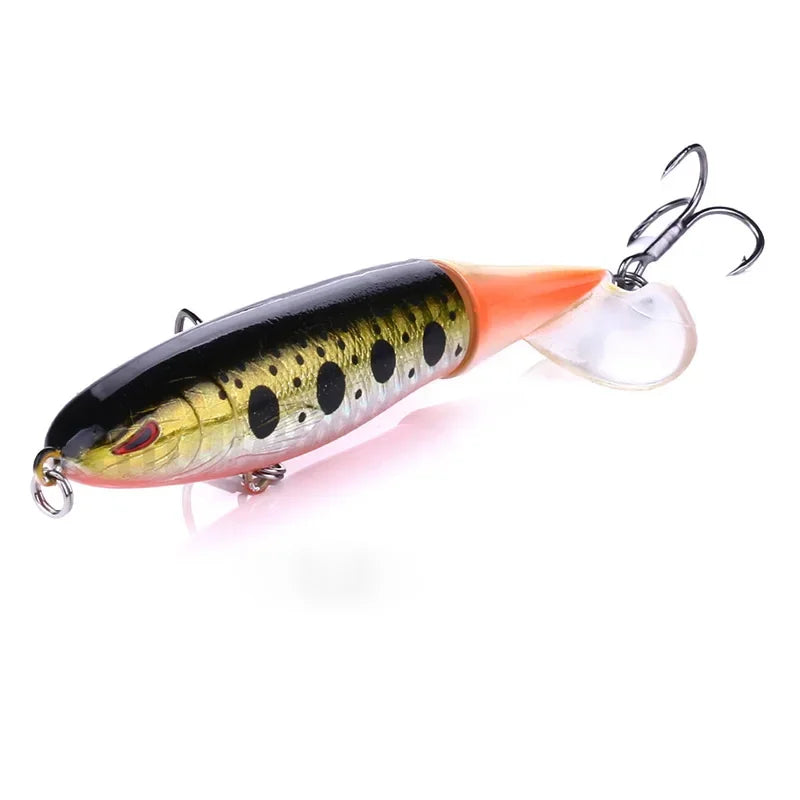 Topwater Spinner Popper Lure – 10cm/14cm Hard Bait with Rotating Tail