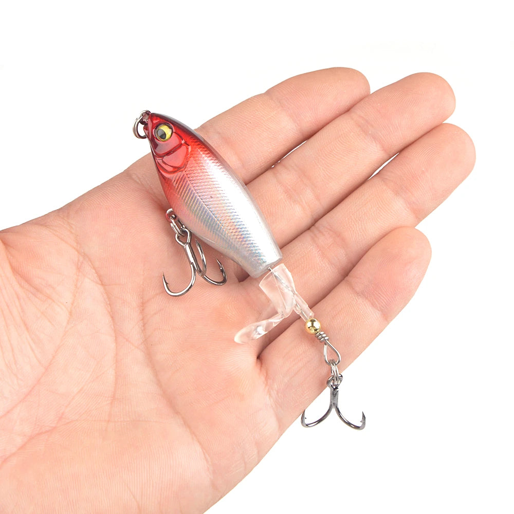 Whopper Plopper Topwater Popper Lure 7.5cm 6.5g – Rotating Tail Hard Bait
