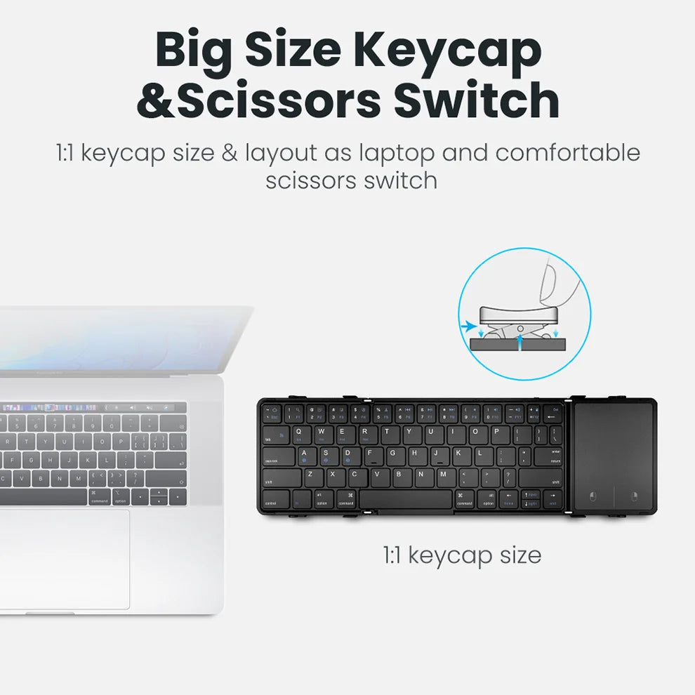 Foldable Bluetooth Keyboard with Touchpad