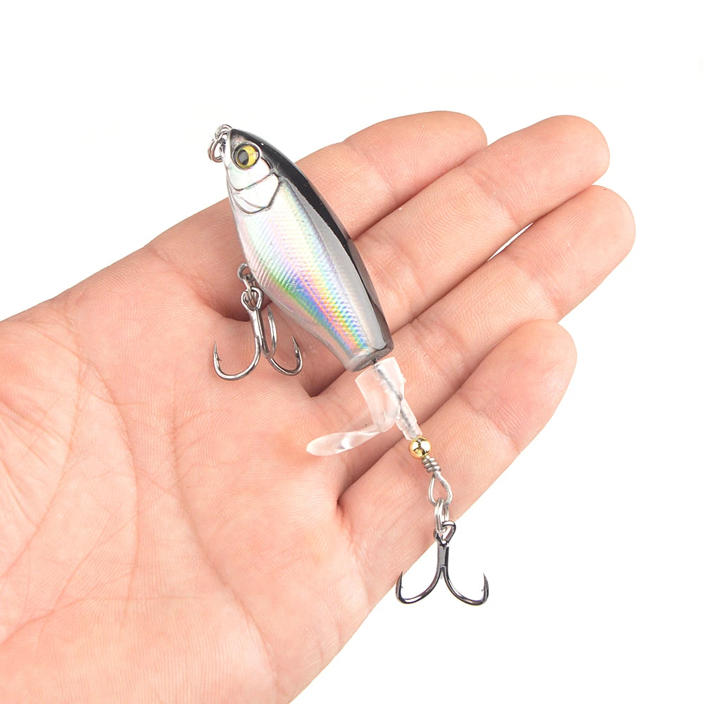 Whopper Plopper Topwater Popper Lure 7.5cm 6.5g – Rotating Tail Hard Bait