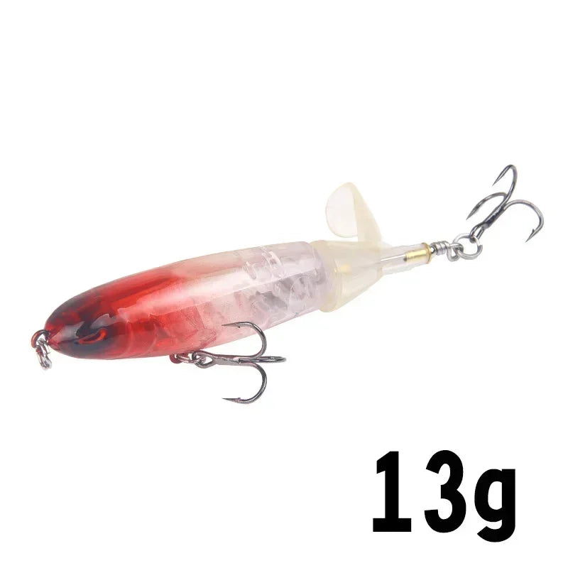 Topwater Popper Fishing Lure with Rotating Tail – 10cm/14cm Artificial Bait