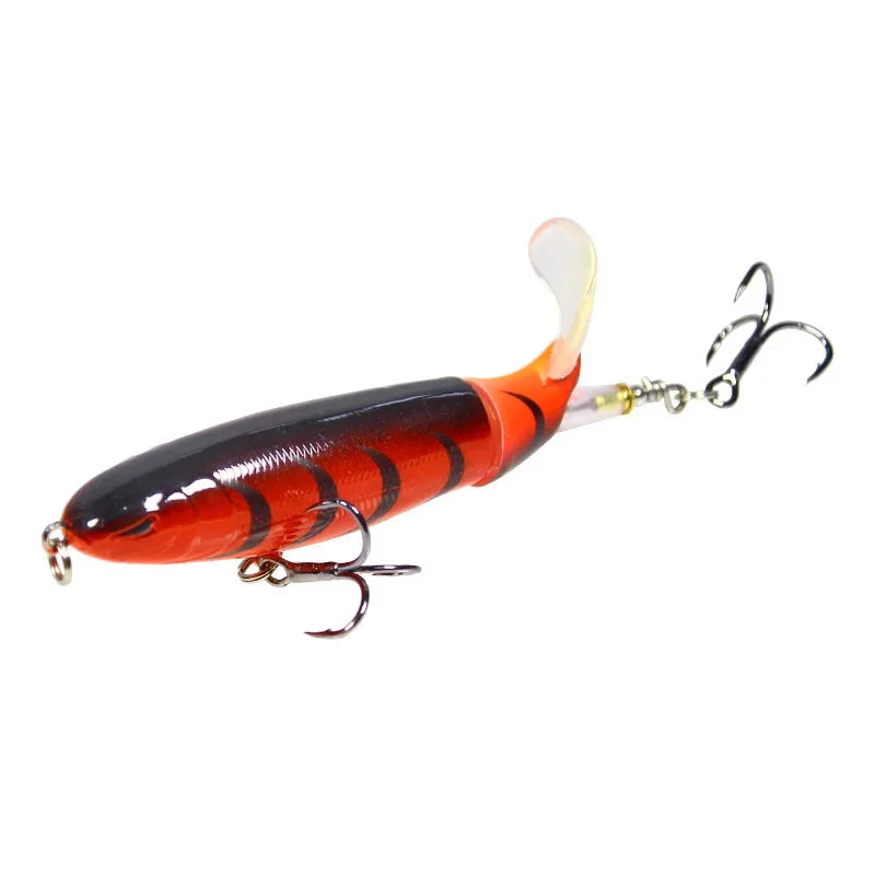Topwater Spinner Popper Lure – 10cm/14cm Hard Bait with Rotating Tail