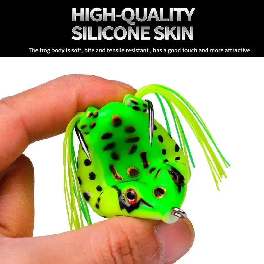 Frog Shape Soft Lure with Hooks – 6g/8g/13g/15g Topwater Bait 3D Eyes