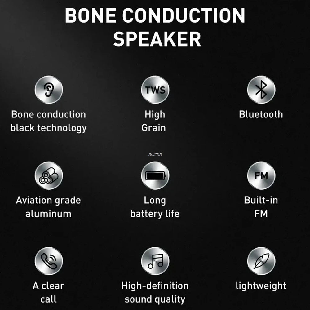 Mini Bone Conduction TWS Bluetooth Speaker – Stereo & FM Radio