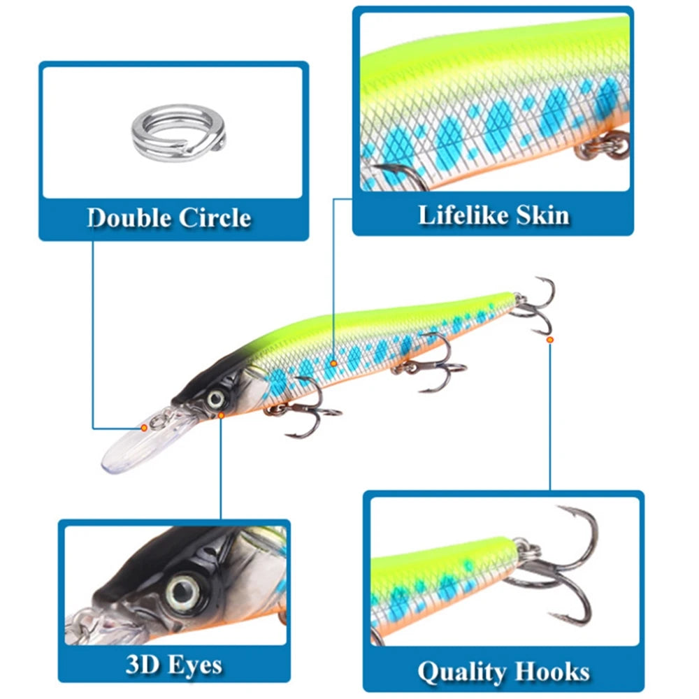 Floating Minnow Crankbait 13.5cm 15.8g – Hard Bait for Bass & Pike