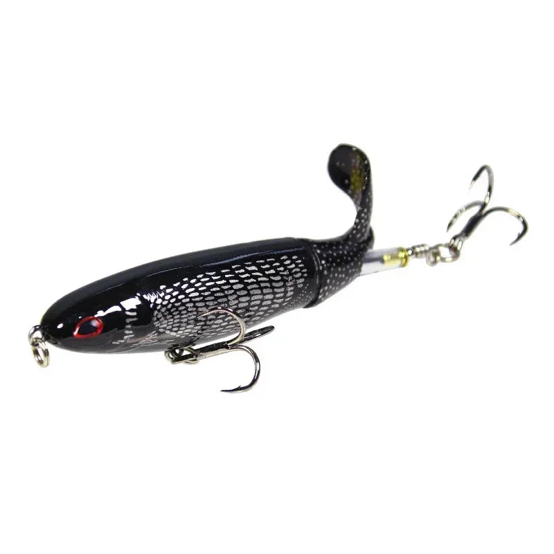 Topwater Popper Fishing Lure with Rotating Tail – 10cm/14cm Artificial Bait