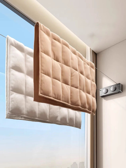 Retractable Wall-Mounted Clothesline – Extendable Laundry Drying Rack for Indoor & Outdoor Use