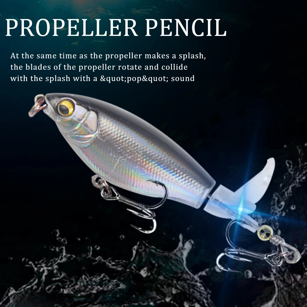 Whopper Plopper Topwater Popper Lure 7.5cm 6.5g – Rotating Tail Hard Bait