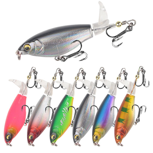 Whopper Plopper Topwater Popper Lure 7.5cm 6.5g – Rotating Tail Hard Bait