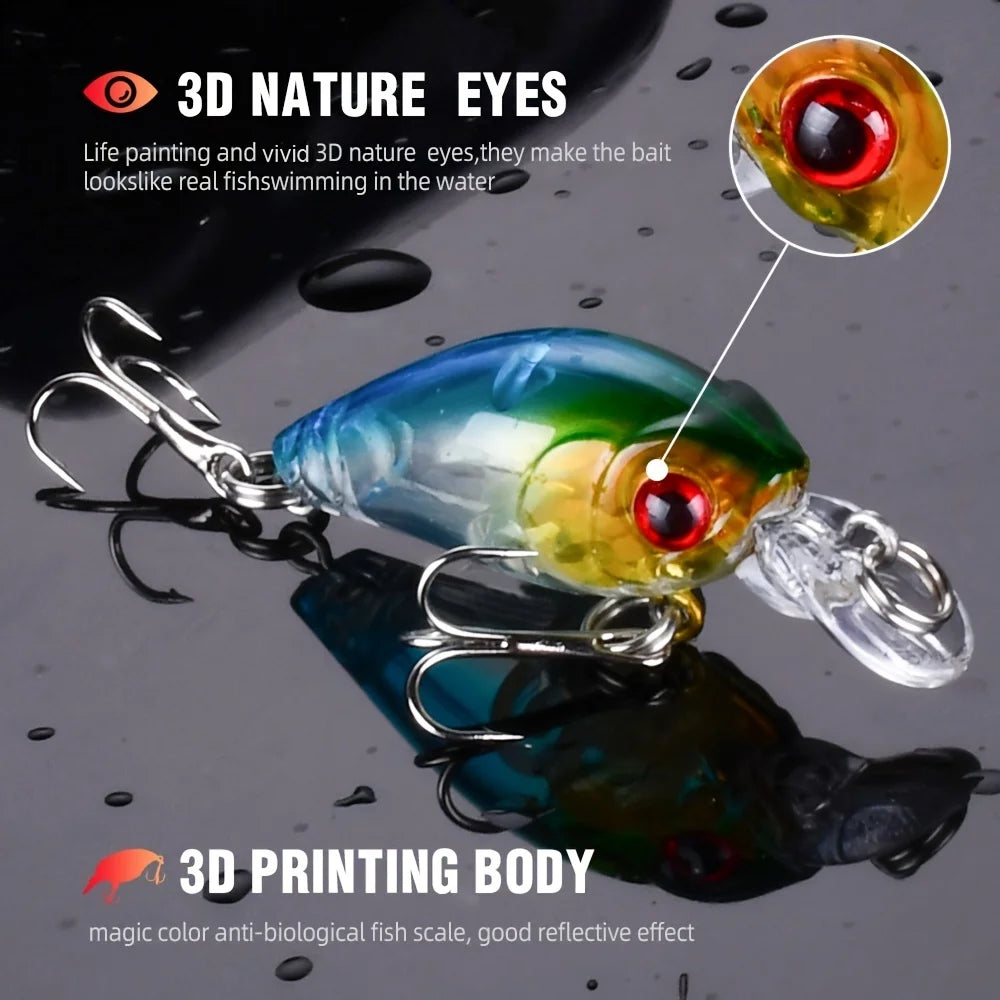 8pcs Floating Minnow Crankbait Fishing Lure Set – Topwater Bait