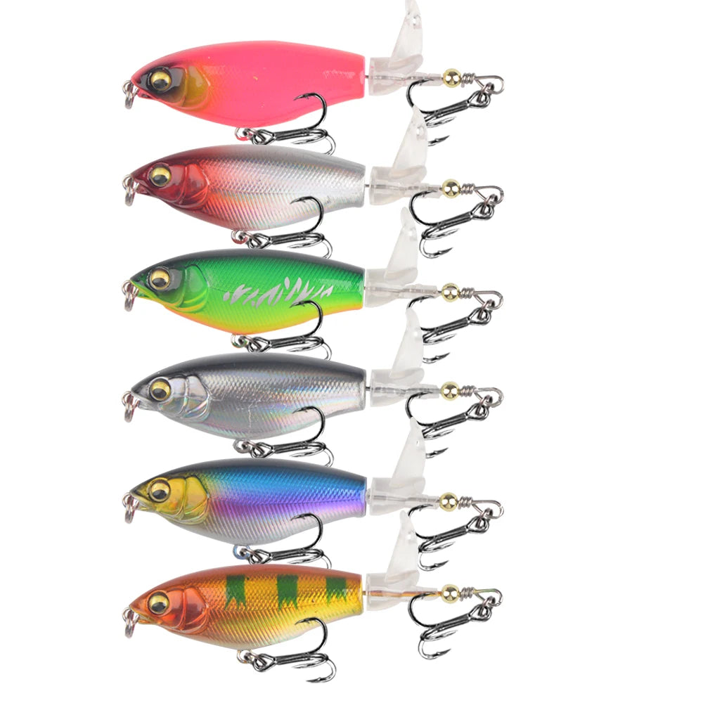 Whopper Plopper Topwater Popper Lure 7.5cm 6.5g – Rotating Tail Hard Bait