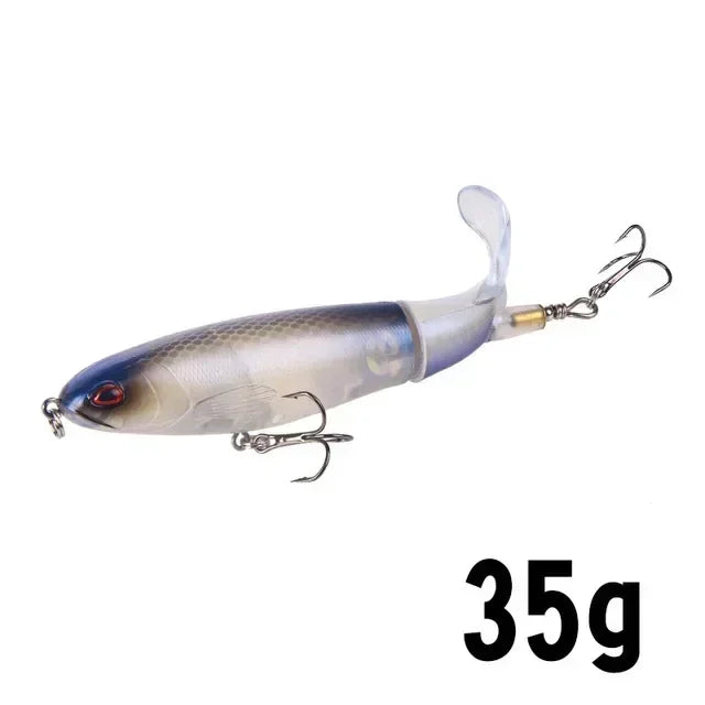 Topwater Popper Fishing Lure with Rotating Tail – 10cm/14cm Artificial Bait